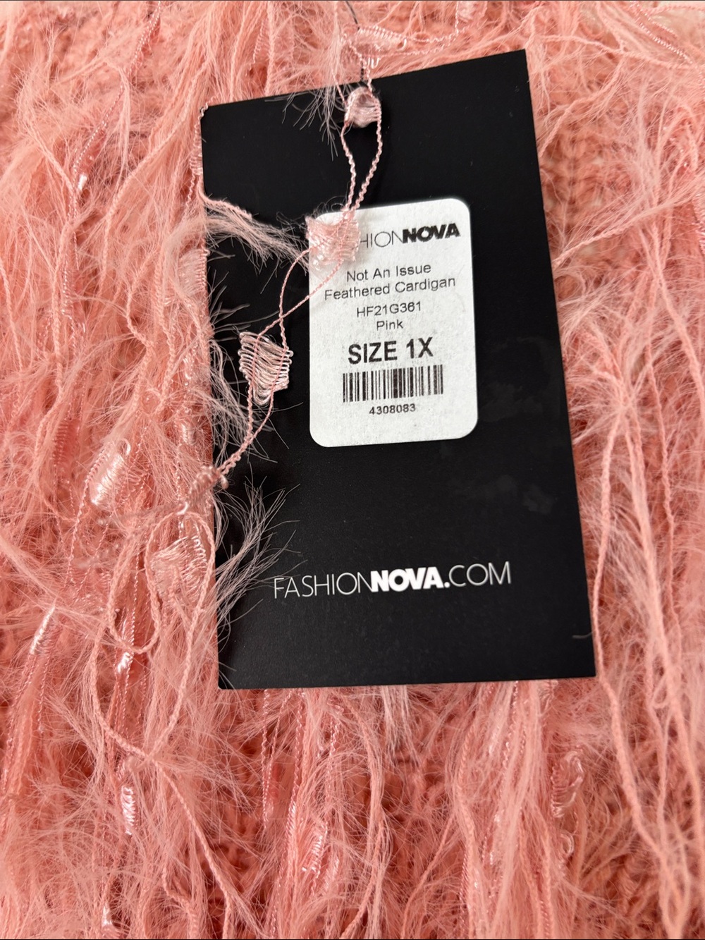 NWT! Pink Blush Shaggy Teddy Cardigan Open Swing Sweater Coat - Picture 7 of 8